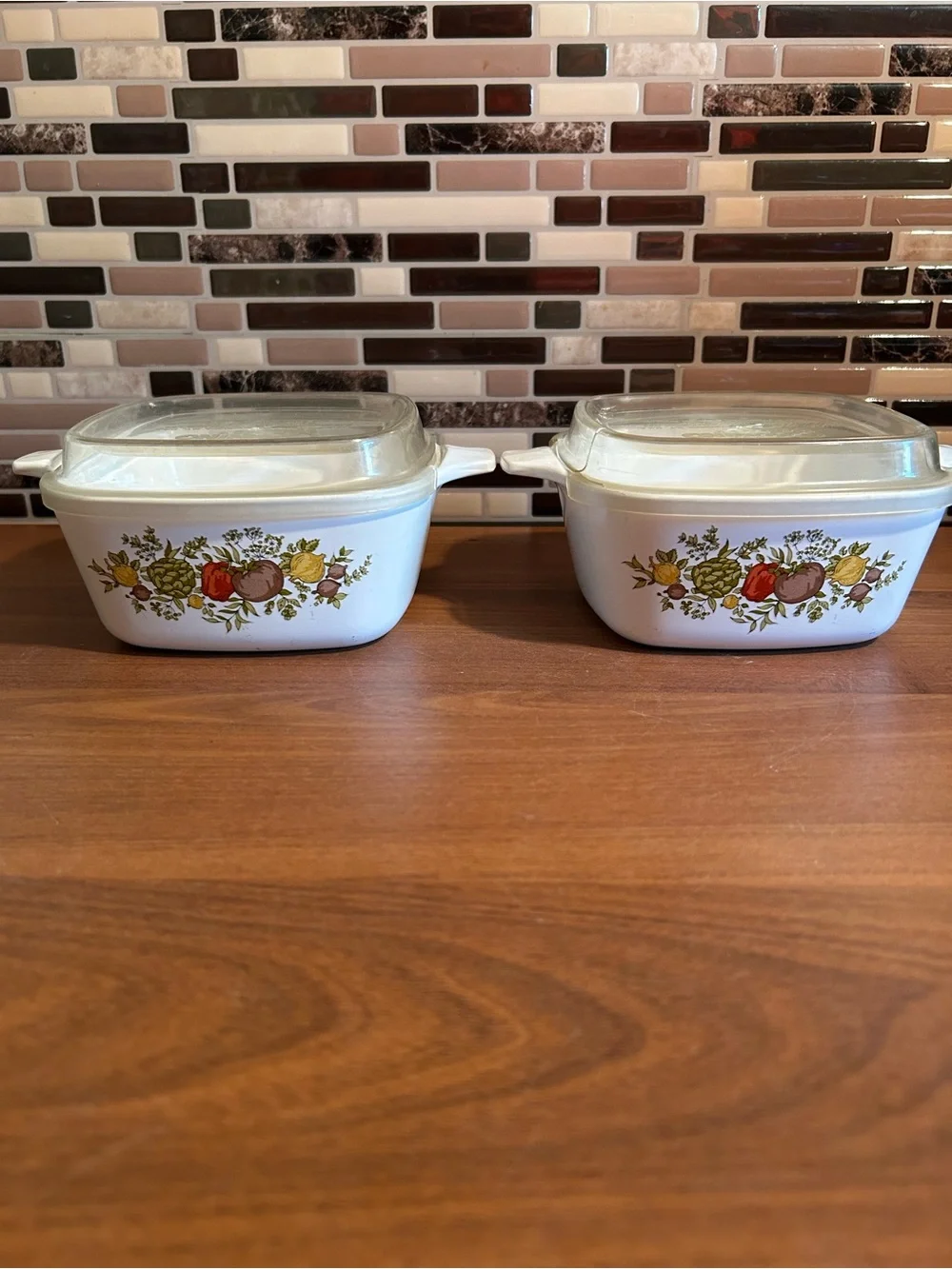 Vintage Corningware Spice of Life Casserole Dish 2.75 Cup- Set of 2 P43-B w/lids